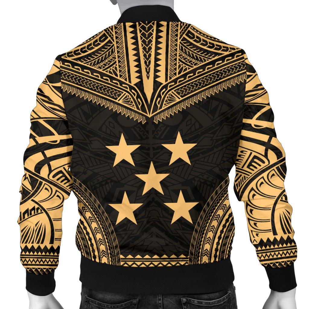 Gambier Islands Polynesian Chief Men's Bomber Jacket - Gold Version - Polynesian Pride