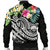 FSM Polynesian Men's Bomber Jacket - Summer Plumeria (Black) - Polynesian Pride