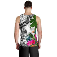 Marshall Islands Custom Personalised Men's Tank Top White - Turtle Plumeria Banana Leaf - Polynesian Pride