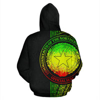 Northern Mariana Islands Polynesian All Over Zip up Hoodie Reggae Line - Polynesian Pride