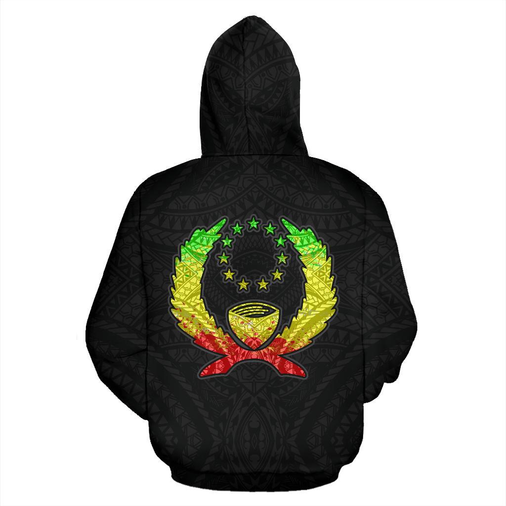 Pohnpei Hoodie Micronesia Pohnpeian Warrior Reggae - Polynesian Pride