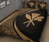 Hawaii Kanaka Polynesian Quilt Bed Set - Circle Style Gold - Polynesian Pride