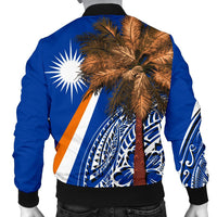 Mashall Islands Polynesian Men's Bomber Jacket - Palm Tree - Polynesian Pride
