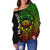 Hawaii Women's Off Shoulder Sweater - Hawaii Seal Rocket Style (Reggae) - Polynesian Pride