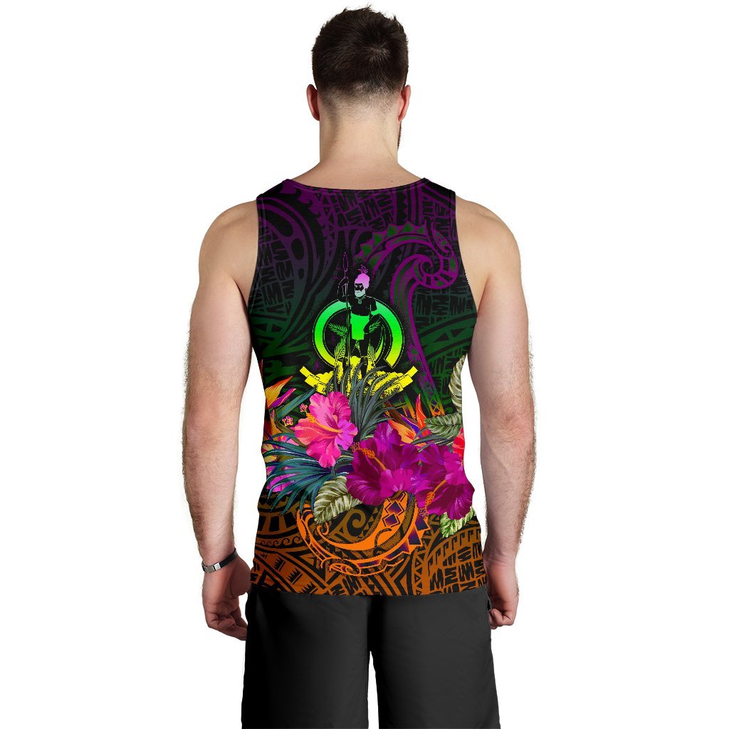 Vanuatu Men's Tank Top - Summer Hibiscus - Polynesian Pride
