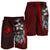 Yap Micronesian Men's Shorts Red - Turtle With Hook - Polynesian Pride