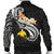 Papua New Guinea Men's Bomber Jacket - PNG Seal Polynesian Patterns Plumeria (Black) - Polynesian Pride
