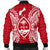 Guam Polynesian Men's Bomber Jacket Map Red White - Polynesian Pride