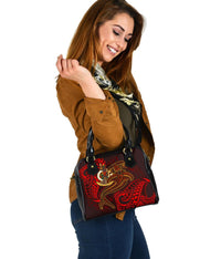 Vanuatu Polynesian Shoulder Handbag - Red Shark Polynesian Tattoo - Polynesian Pride