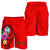 Guam Polynesian Men's Shorts - Floral With Seal Red - Polynesian Pride