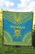 Tuvalu Premium Quilt - Tuvalu Coat Of Arms Polynesian Chief Blue Version - Polynesian Pride