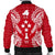 Kosrae Polynesian Men's Bomber Jacket Map Red White - Polynesian Pride