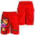 Tonga Polynesian Men's Shorts - Floral With Seal Red - Polynesian Pride