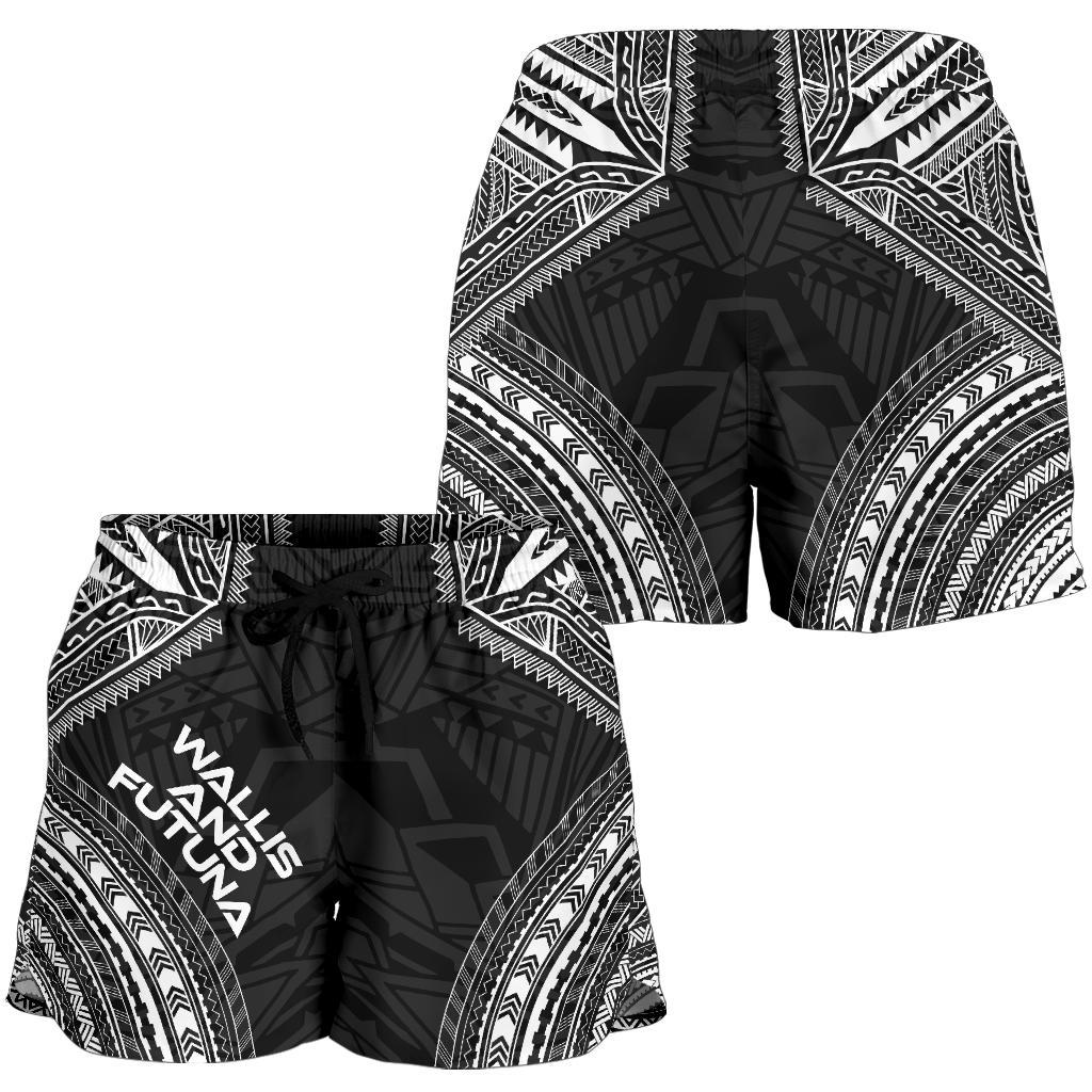 Wallis And Futuna Women's Shorts - Polynesian Chief Black Version - Polynesian Pride