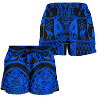 Polynesian Women Shorts - Guam Flag, Seal with Maui Moana Tattoo - Polynesian Pride