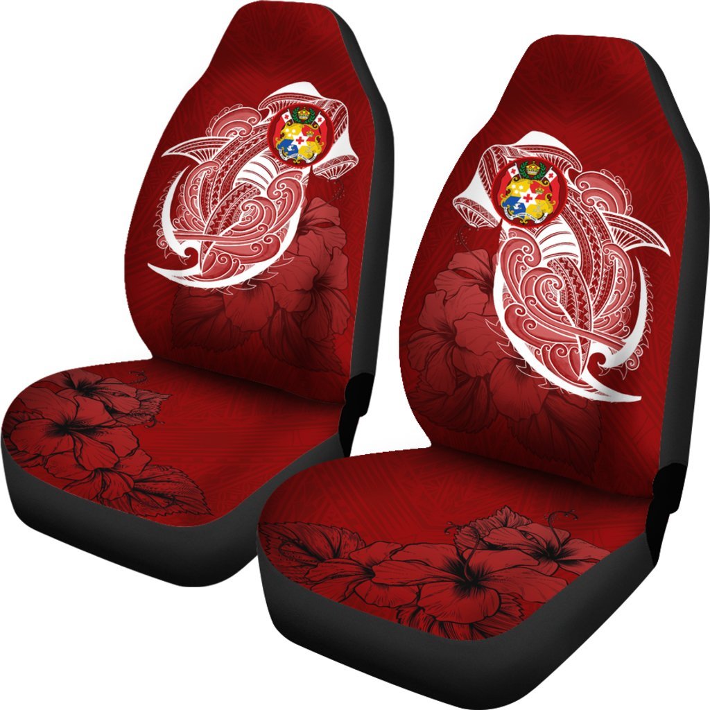 Tonga Car Seat Covers Shark Coat Of Arms - Polynesian Pride