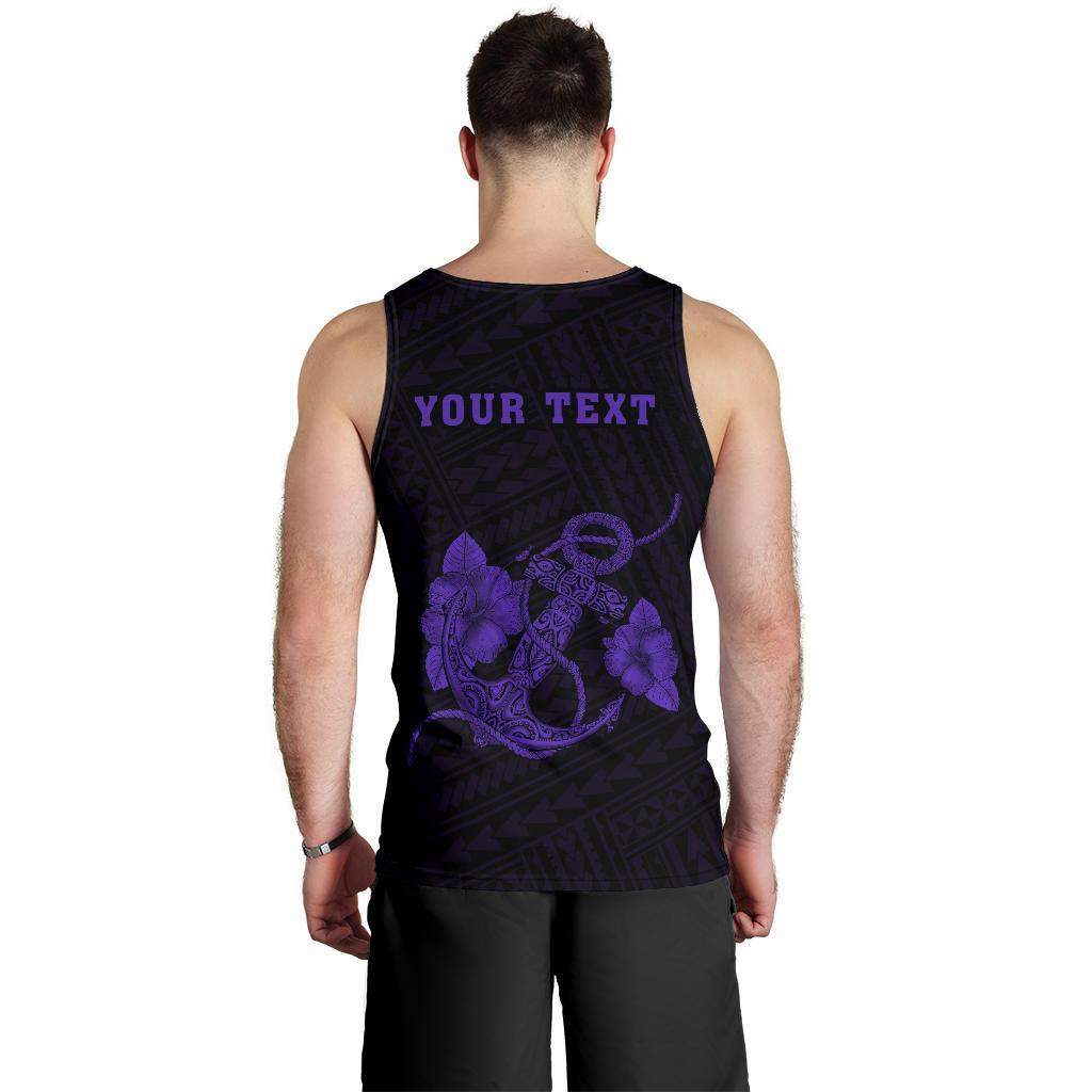 Hawaii Kakau Polynesian Anchor Personalized Men's Tank Top - Purple - Polynesian Pride
