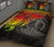 Vanuatu Polynesian Quilt Bed Set - Vanuatu Coat Of Arms & Reggae Turtle Hibiscus - Polynesian Pride