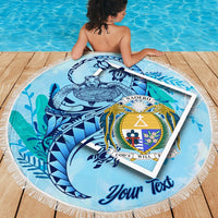 Nauru Beach Blanket - Custom Personalised Turtle Under The Sea Style - Polynesian Pride