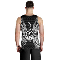 Vanuatu Polynesian Men Tank Top Map Black - Polynesian Pride