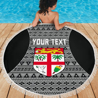 Fiji Custom Personalised Beach Blanket - Tapa Pattern Sport Style - Polynesian Pride