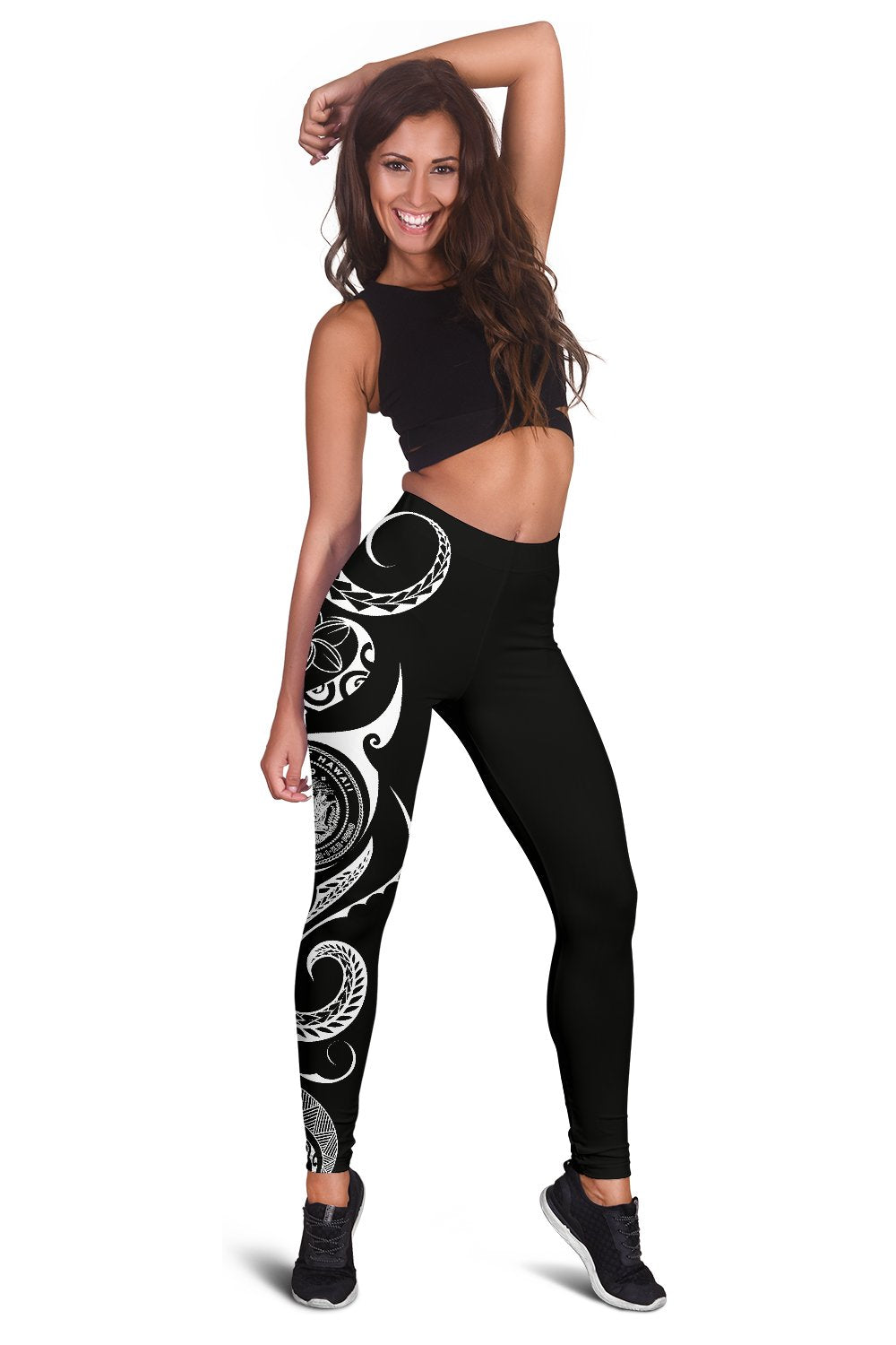 Hawaii Polynesian Leggings - Felicity Style - White AH - Polynesian Pride