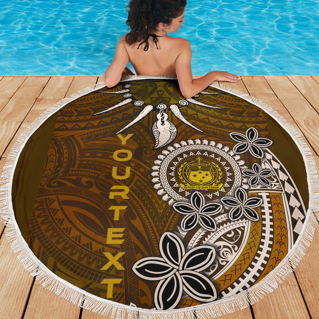 Samoa Custom Personalised Beach Blankets - Polynesian Boar Tusk - Polynesian Pride