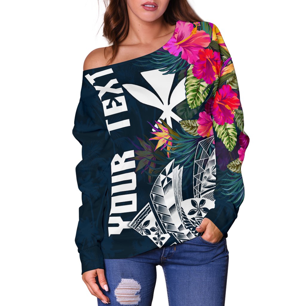 Polynesian Hawaii Custom Personalised Off Shoulder Sweater - Summer Vibes - Polynesian Pride