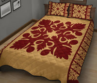 Hawaiian Quilt Pattern Tradition Skillful Quilt Bed Set - Polynesian Pride