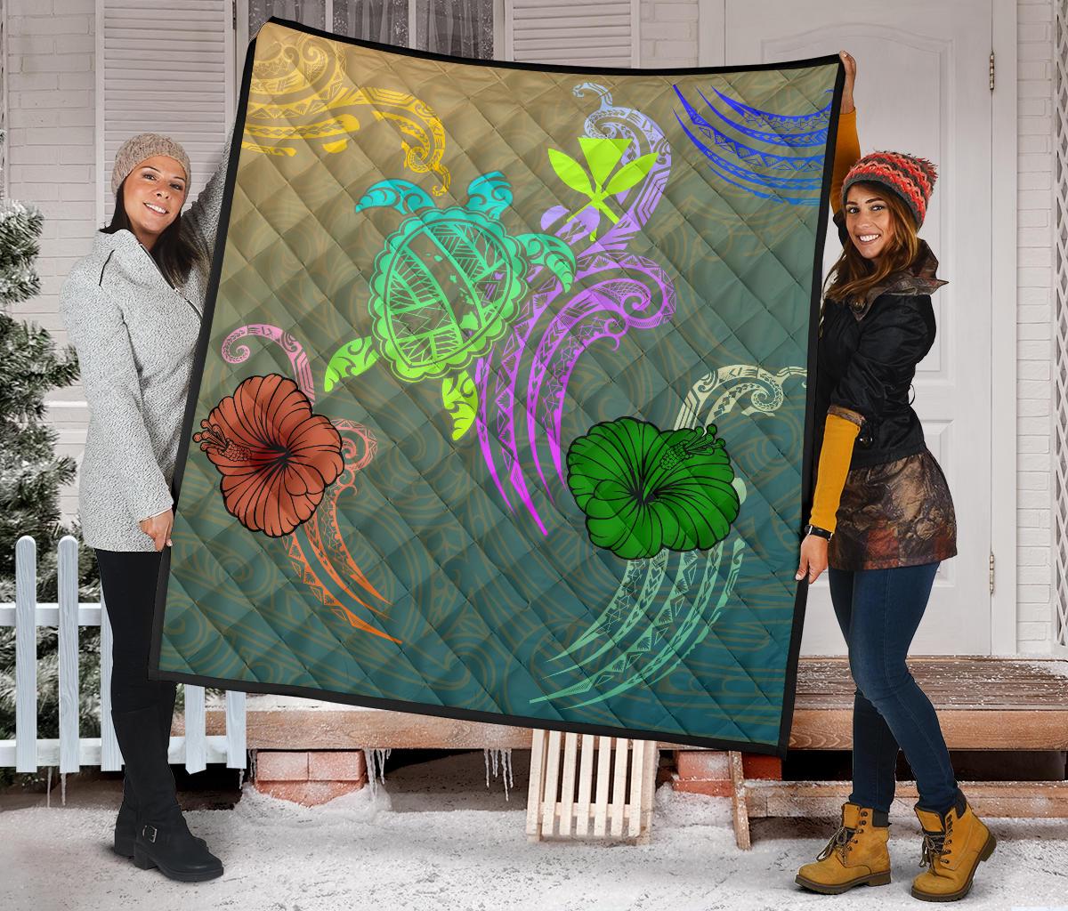 Hawaii Turtle Polynesian Premium Quilt - Tag Style - Polynesian Pride