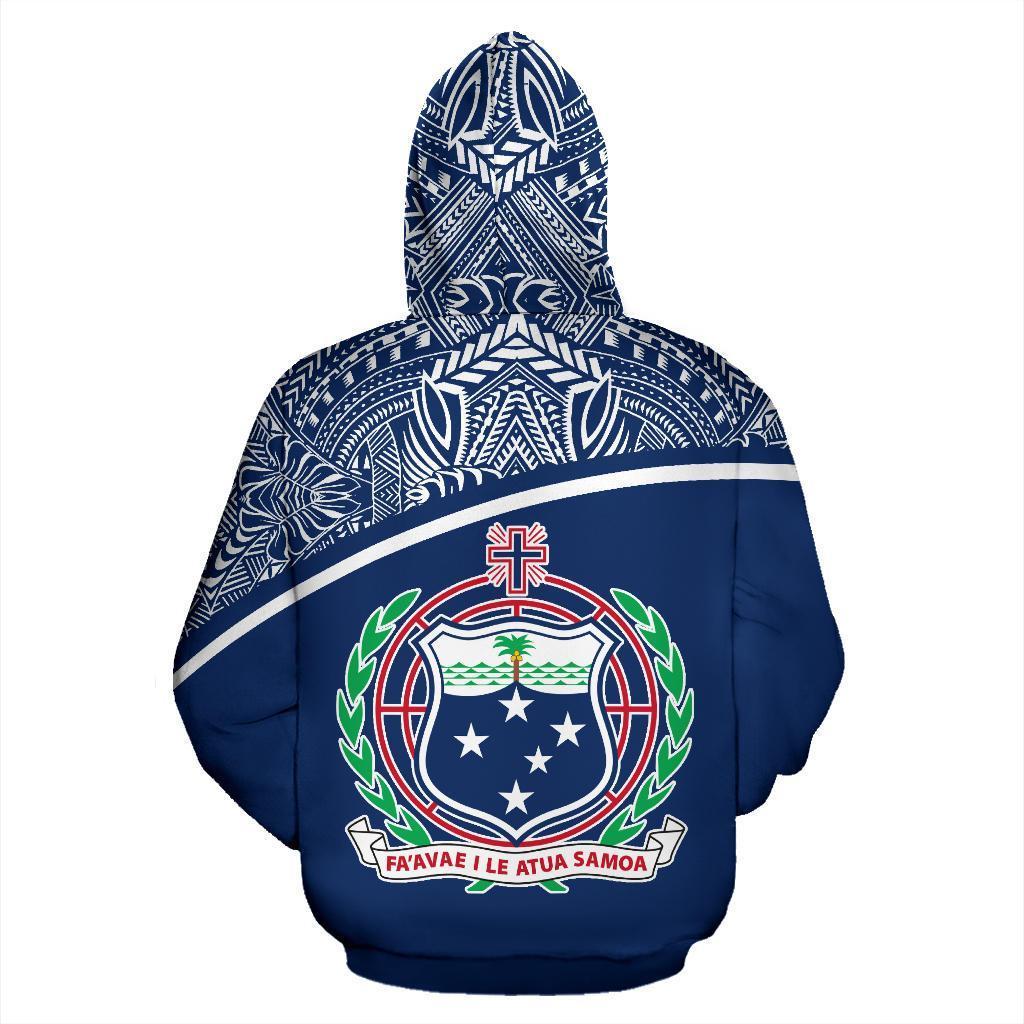 Samoa All Over Zip up Hoodie Polynesia Curve Style - Polynesian Pride