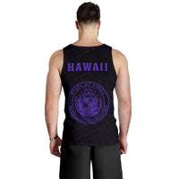 Hawaii Kakau Polynesian Coat Of Arms Men's Tank Top - Purple - Polynesian Pride
