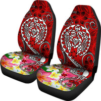 Polynesian Car Seat Covers - Turtle Plumeria Red Color - Polynesian Pride