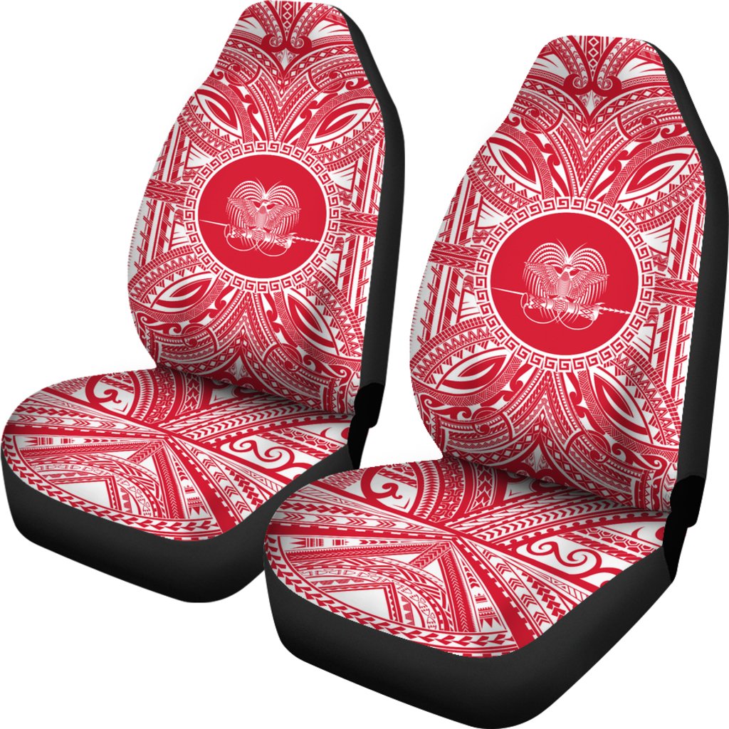 Papua New Guinea Car Seat Cover - Papua New Guinea Coat Of Arms Polynesian Flag Color - Polynesian Pride
