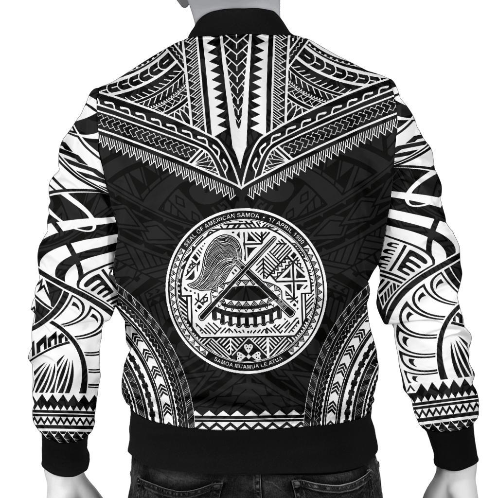 American Samoa Polynesian Chief Men's Bomber Jacket - Black Version - Polynesian Pride