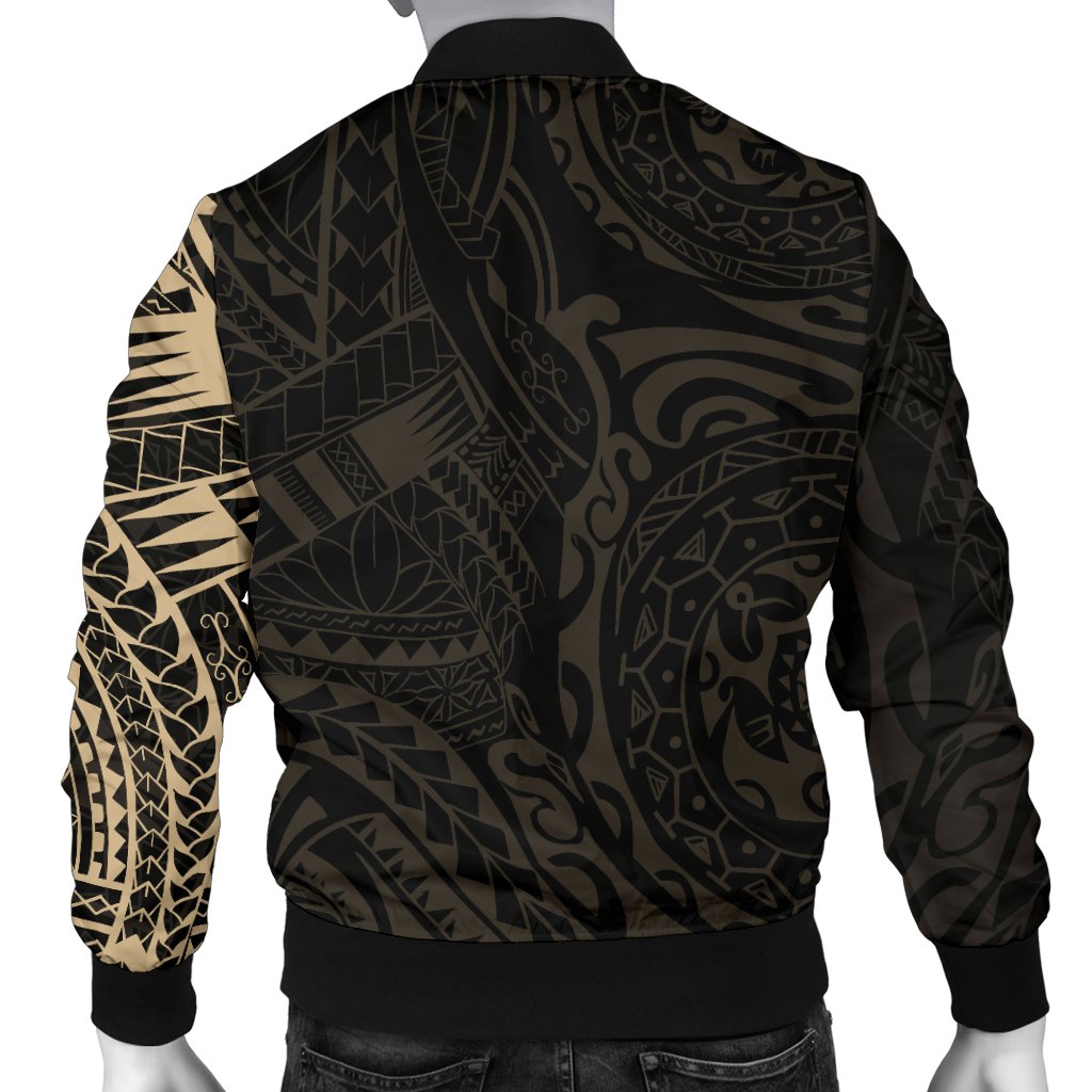 French Polynesia in My Heart Tattoo Style Men's Bomber Jacket - Polynesian Pride