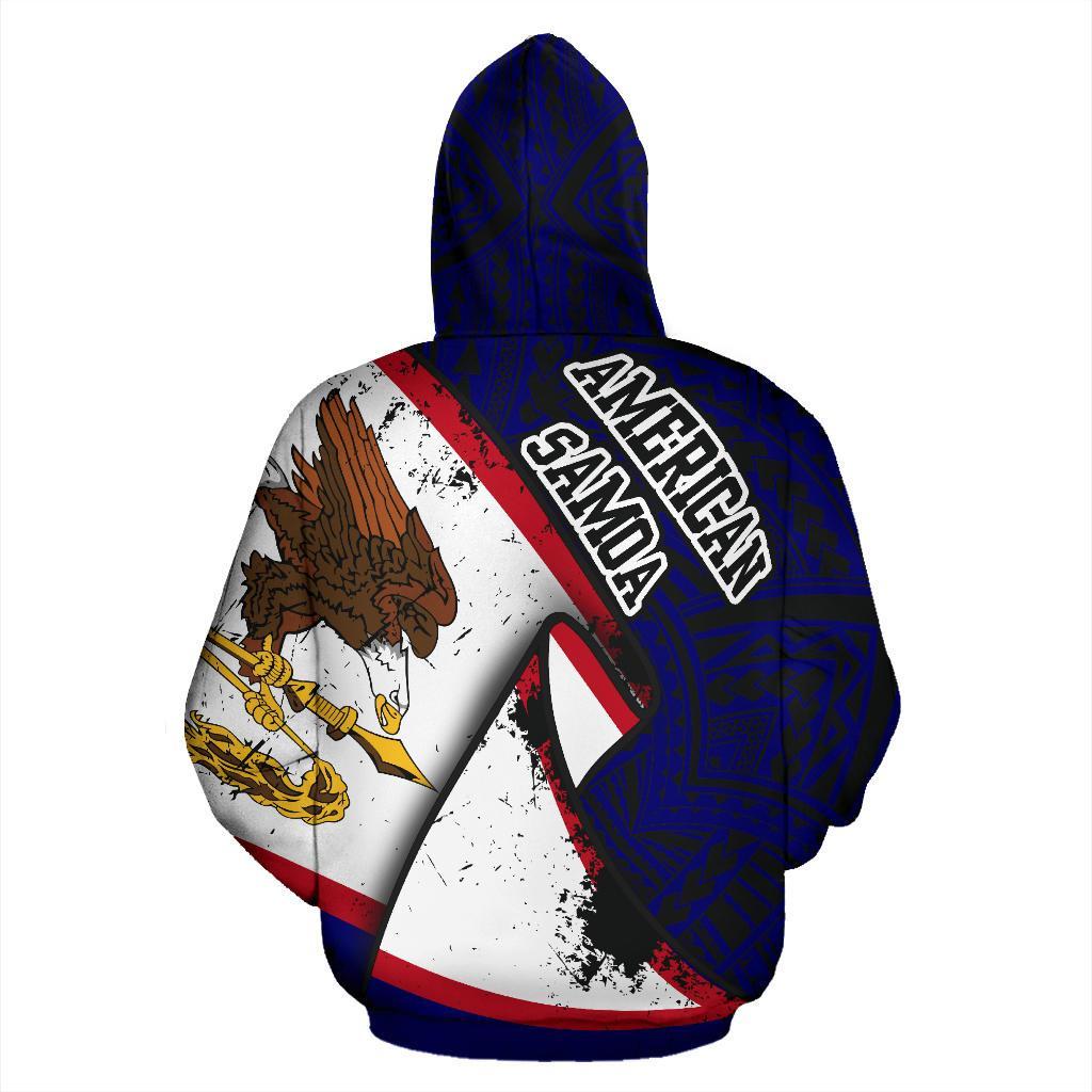 American Samoa Pullover Hoodie American Samoa Seal Flag Grunge Special - Polynesian Pride