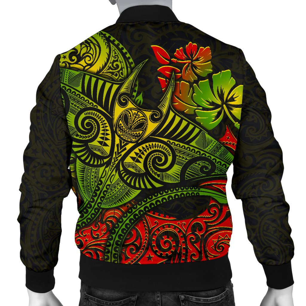 Hawaii Men's Bomber Jacket - Polynesian Manta Ray - Polynesian Pride