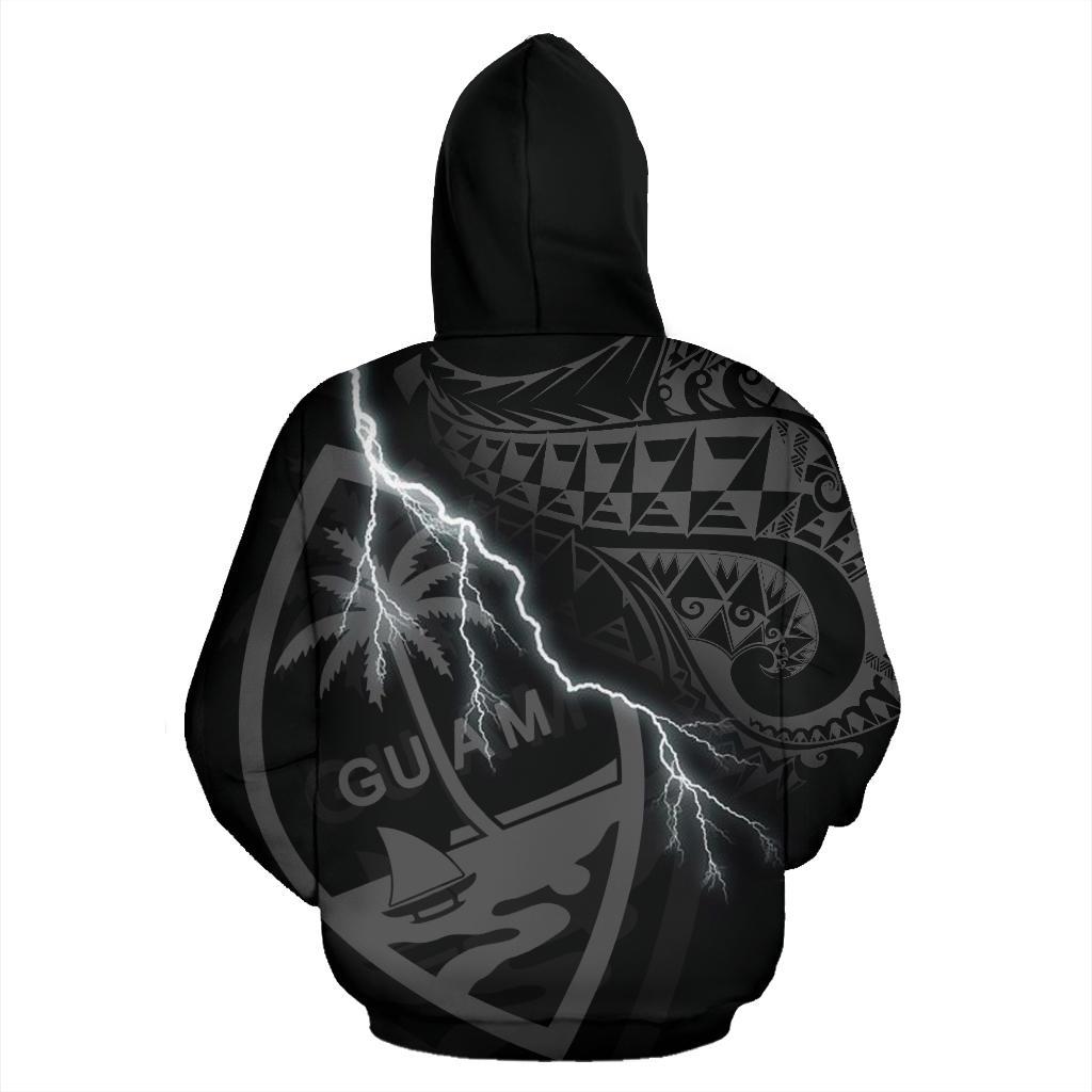 Guam Polynesian Zip up Hoodie Lighting Thunder - Polynesian Pride