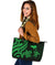 Papua New Guinea Large Leather Tote - Green Tentacle Turtle - Polynesian Pride