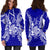 New Caledonia Polynesian Hoodie Dress Map Blue - Polynesian Pride