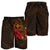 Polynesian Hawaii Kanaka Maoli Men's Shorts - Humpback Whale with Hibiscus (Golden) - Polynesian Pride