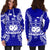 Samoa Polynesian Hoodie Dress Map Blue - Polynesian Pride