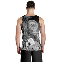 Polynesian Hawaii Custom Personalised Men's Tank Top - Humpback Whale with Tropical Flowers (White) - Polynesian Pride