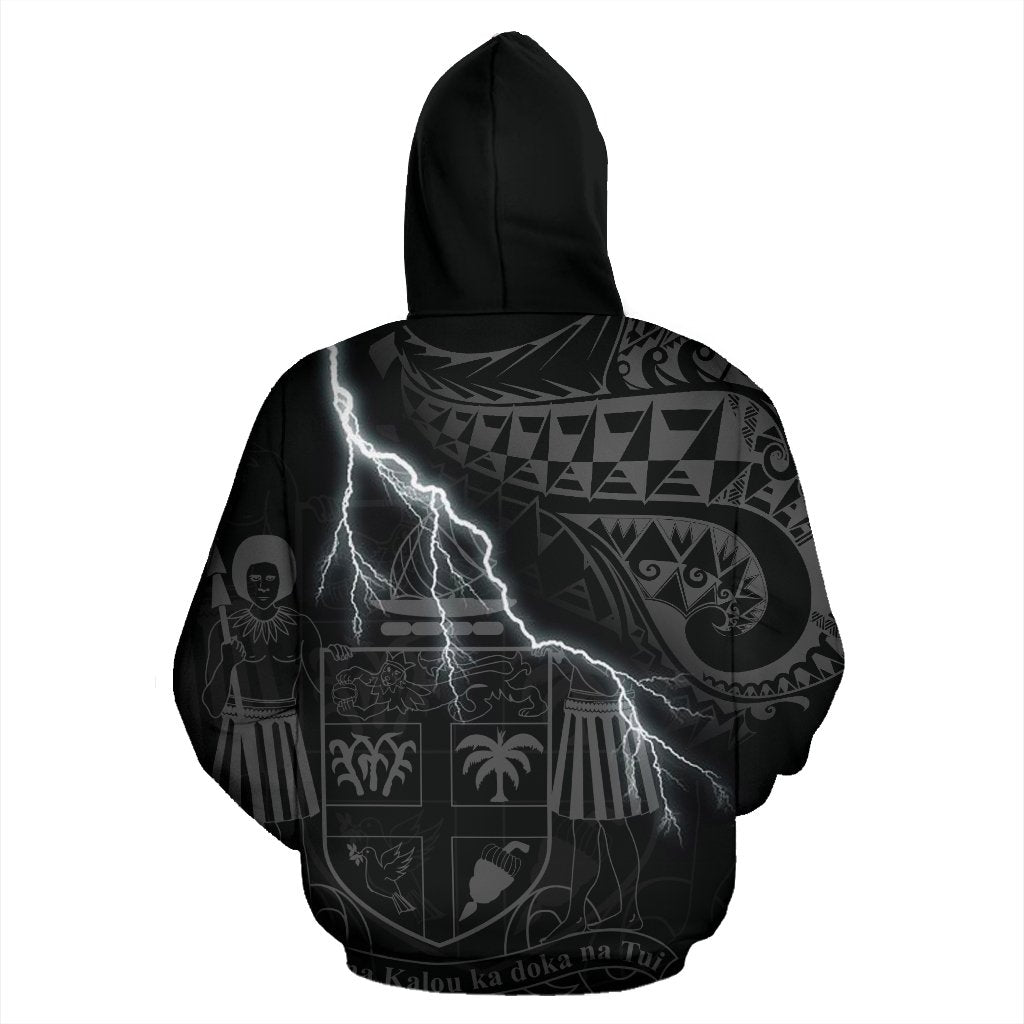 Fiji Polynesian Zip up Hoodie Lighting Thunder - Polynesian Pride