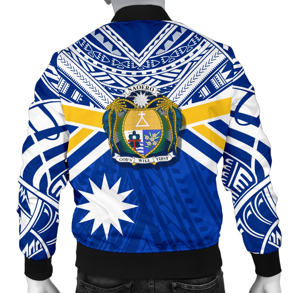 Nauru Rugby Men Bomber Jacket Symbol Star Polynesian - Polynesian Pride
