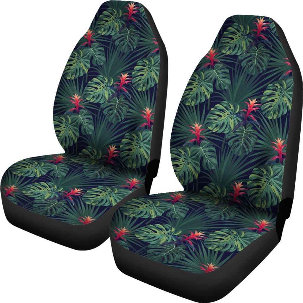 Hawaii Tropical Monstera Leaf Green Car Seat Cover Universal Fit Green - Polynesian Pride
