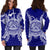 American Samoa Polynesian Hoodie Dress Map Blue - Polynesian Pride