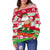 Polynesian Hawaii Christmas Off Shoulder Sweatshirt - Santa Surfing - Polynesian Pride