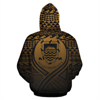 Tuvalu All Over Zip up Hoodie Lift up Gold - Polynesian Pride